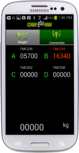 Remote weigh bridge display for a four axle group vehicle configuration. vehicles drive axle group is being measured. Remote weigh bridge display for a four axle group vehicle configuration. vehicles drive axle group is being measured.
